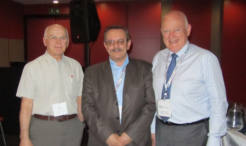 В.И. Радько, президент ICNDT Майкл Фарли и член WG1 Джон Томпсон на Всемирной конференции НК WCNDT-2012