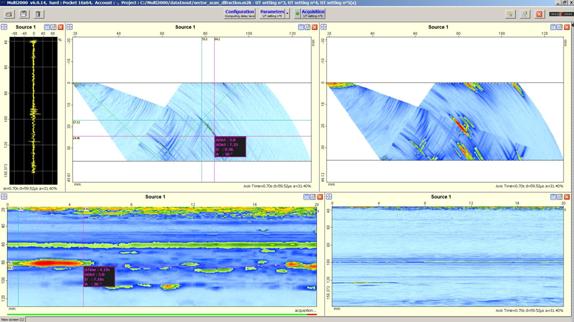 Виды отображения данных в процессе сканирования дефектоскопом Sonocon Focus