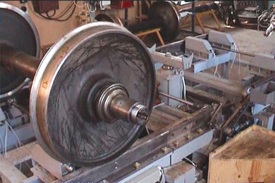 Механическая часть установки контроля колесных пар вагонного депо