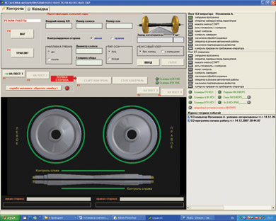Общий вид специализированного программного обеспечениямеханизированной системы контроля колесных пар