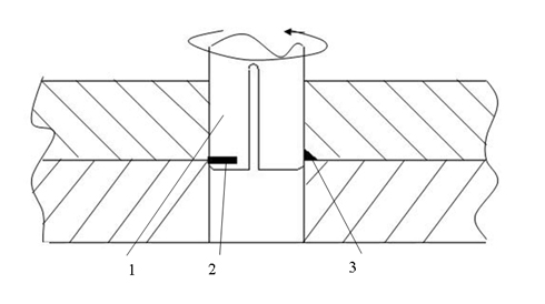 Схема выявления дефектов на боковой стенке отверстий многослойных узлов 