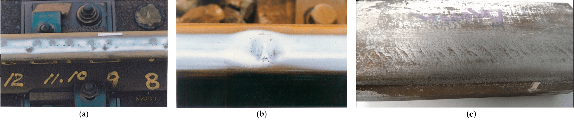 Squat (a and b) and Head Checking (c) type defects