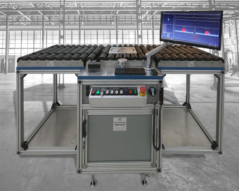 Система автоматизированного вихретокового контроля авиационных колес SmartScan-Fa увеличенной поверхностью стола