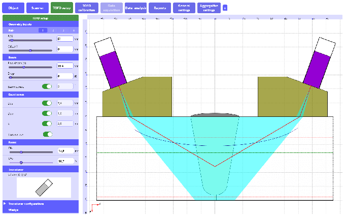 TOFD setup