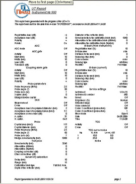 Report printing: A-Scans and B-Scans