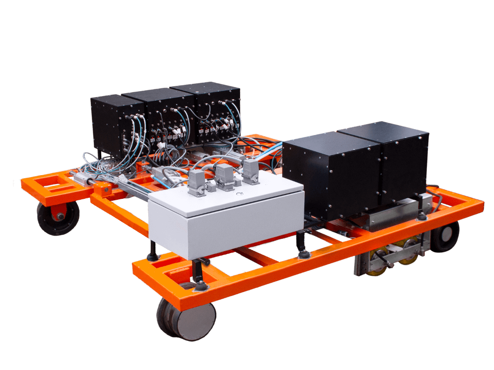 System for an automated high-speed testing of rail in service OKOSCAN 73HS, view from above