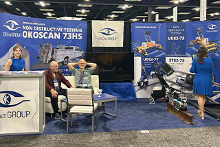 OKOndt GROUP booth at Railway Interchange 2025 showcasing NDT (non-destructive testing) solutions, USA
